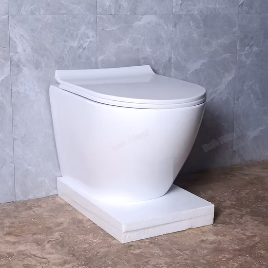 Weiße randlose Toilette, Badezimmerprodukte, WC, Keramik, Wandtoilette, Wandtoilette, Hängetoilette