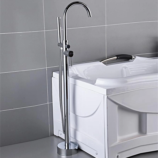 Azeta Sanitary Ware Brass Bathroom Floor Mounted Free Standing Bathtub Faucet