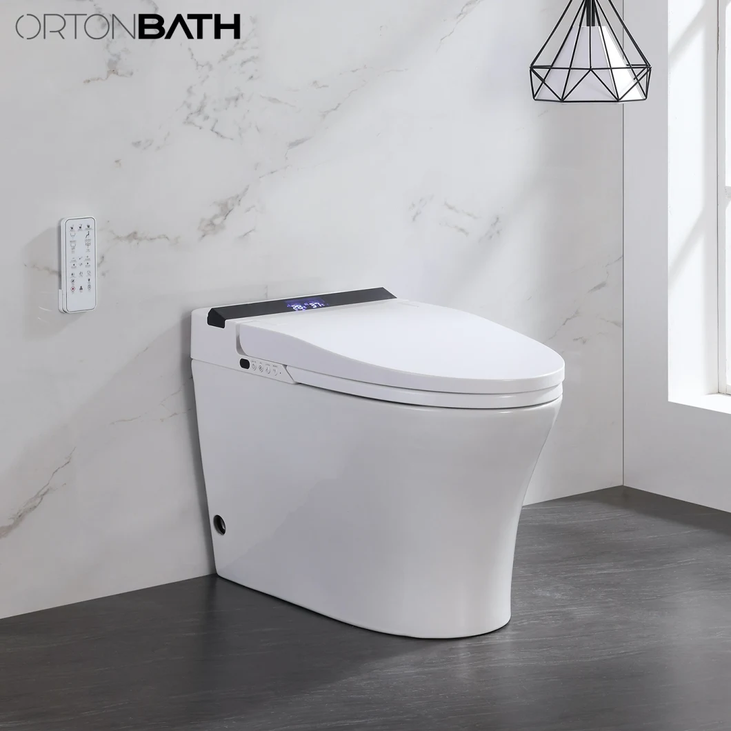 Ortonbaths Hands Free Open/Close Instant Heated Water Quick Drying Auto Power Flush Intelligent Elongated Toilet Bidet Toilet