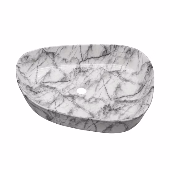 Heißer Verkauf bodenmontierte Badezimmerwaschtische mit LED-Spiegel