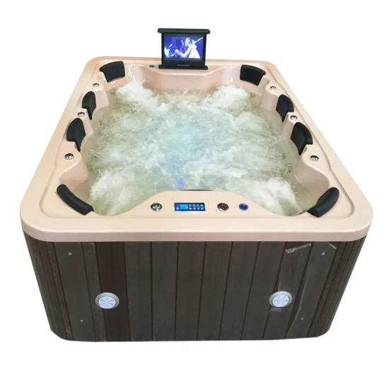 Rechteckige 4-Personen-Whirlpool-Massage-SPA-Whirlpool-Acryl-Außenbadewanne